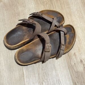 Birkenstock Two-Strap Sandals • Brown • Size 39 (US 8–8.5)